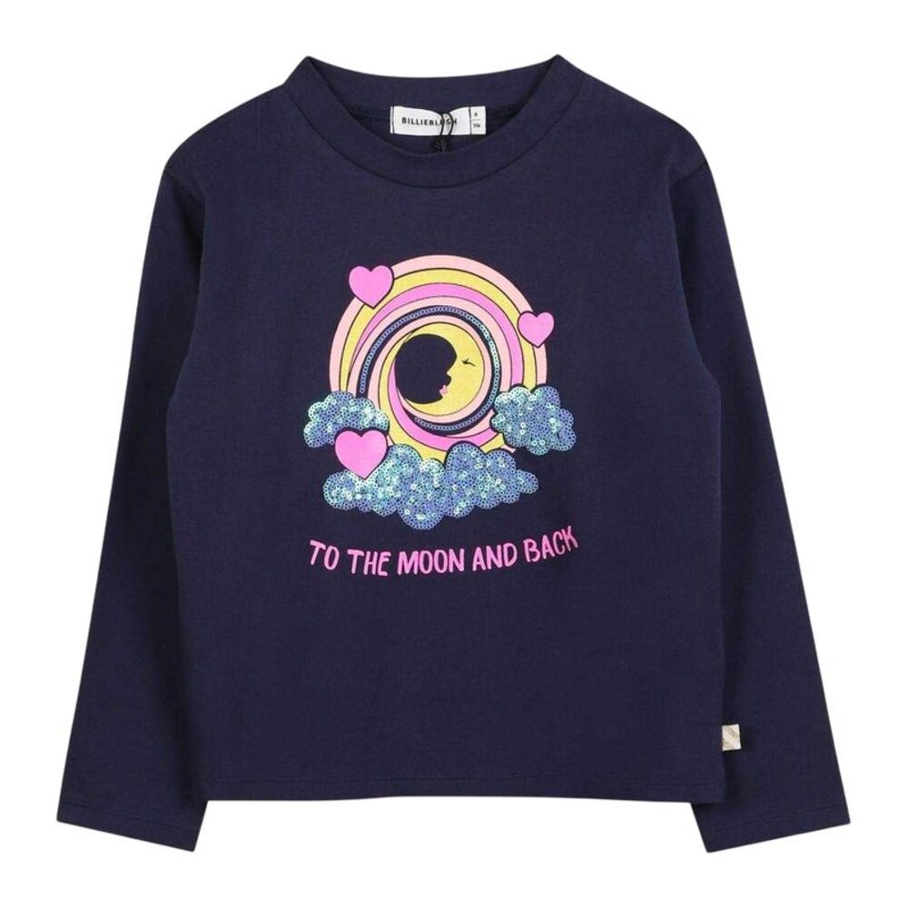 Billieblush Childrens/Kids To The Moon And Back T-Shirt / Navy